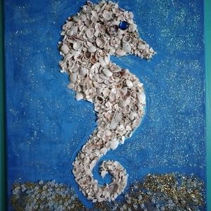 Hand Painted Seahorse Canvas